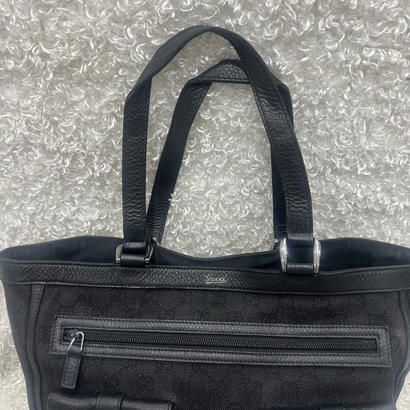 Gucci Black GG Canvas And Leather Abbey Pocket Tote - Picture 4 of 16